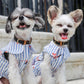 Parisian Pet 'Flamingo Print Dog Dress' for Dogs and Cats, Sleeveless, Comfortable Summer Outfit, Blue and White Stripes