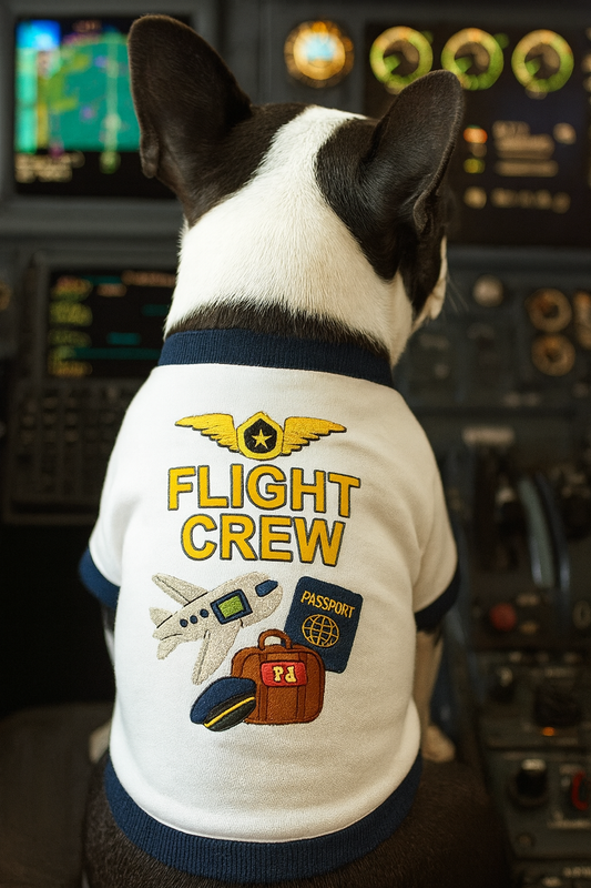 Parisian Pet 'Flight Crew' Halloween Costume for Dogs & Cats – Adorable Pilot Dog Costume, Pet Halloween Outfit, Navy and White