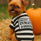 Parisian Pet 'Furry Inmate' Black and White Stripes Halloween Costume - Funny Prison Design for Cats & Dogs