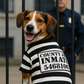 Parisian Pet 'Furry Inmate' Black and White Stripes Halloween Costume - Funny Prison Design for Cats & Dogs