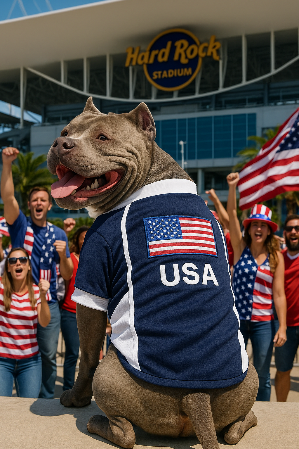 Parisian Pet 'Team USA' Dog & Cat Shirt – Embroidered USA Jersey, Perfect for Sports and Vacations – Red, White, and Blue