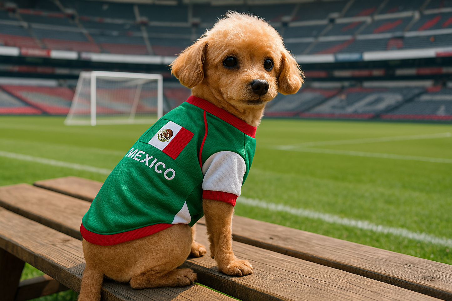 Parisian Pet 'Team Mexico' Dog & Cat T-Shirt – Patriotic Dog Shirt, Perfect for Soccer Fans – Red, White, Green