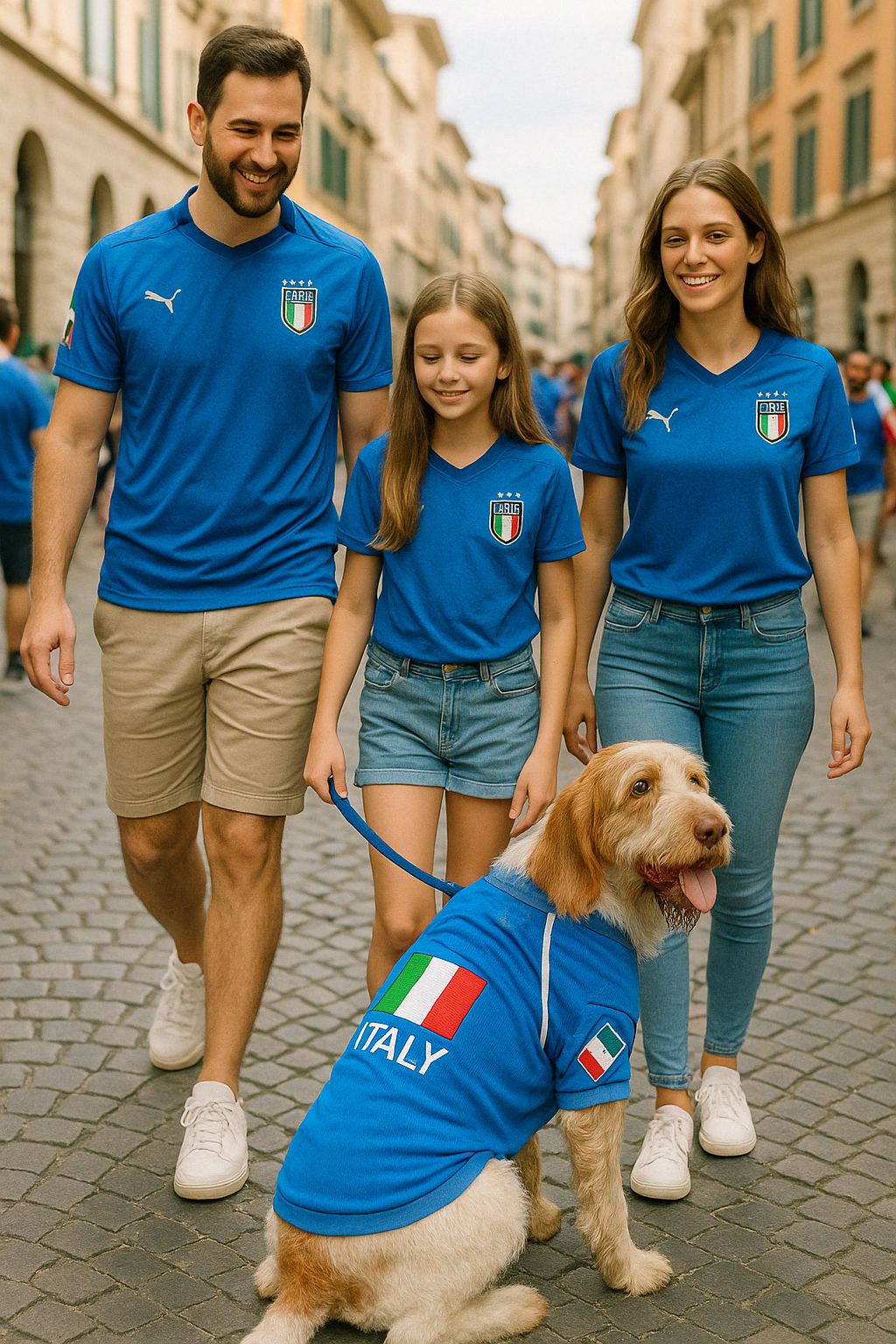 Parisian Pet 'Team Italy' Jersey for Dogs & Cats – Soccer Fan Apparel for Pets, Italy National Team Colors, Blue and White