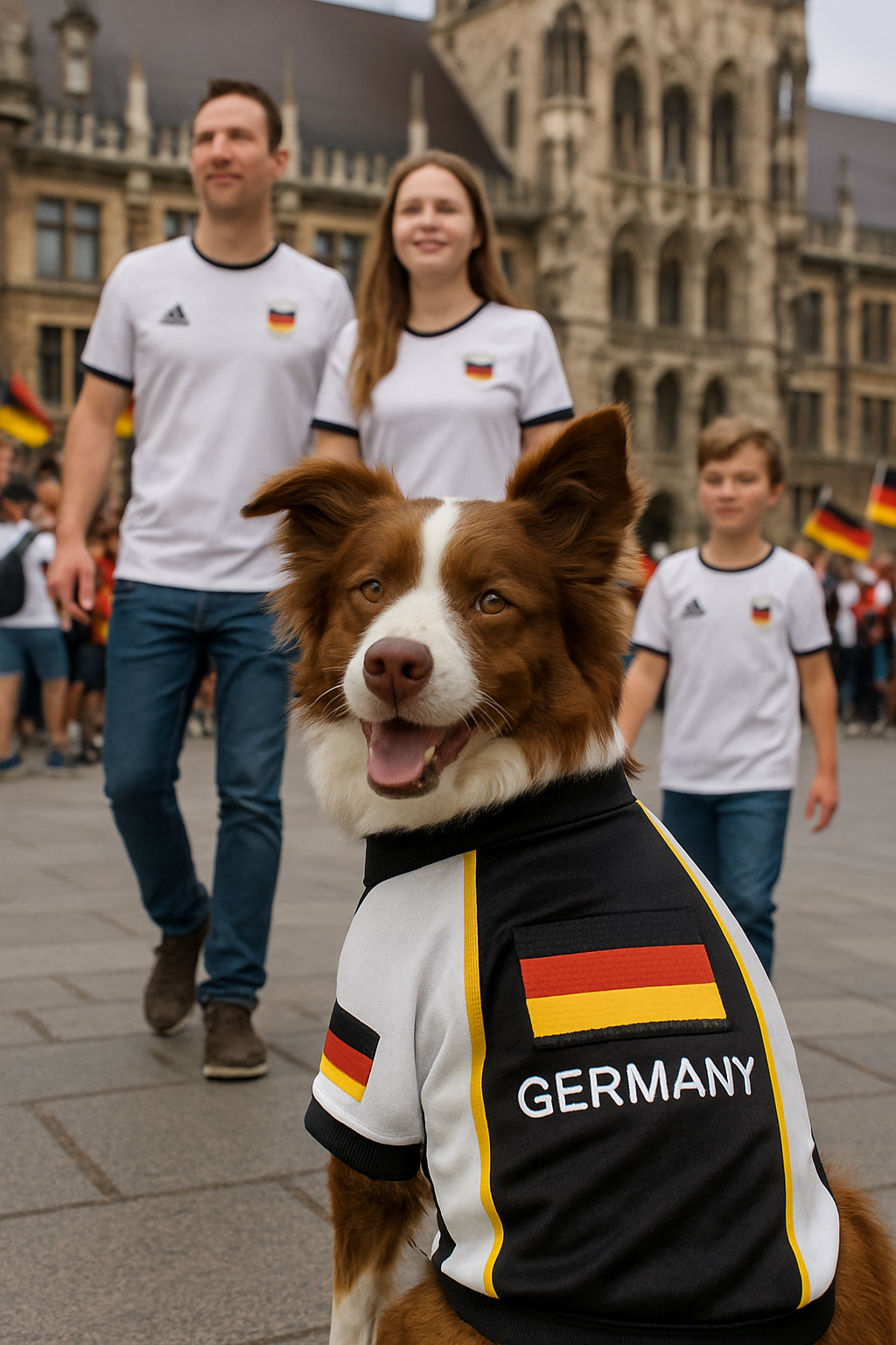 Parisian Pet 'Team Germany' - Jersey, Dog Sports Jersey for Soccer Fans, Germany Flag Dog Shirt for Dogs & Cats, Black