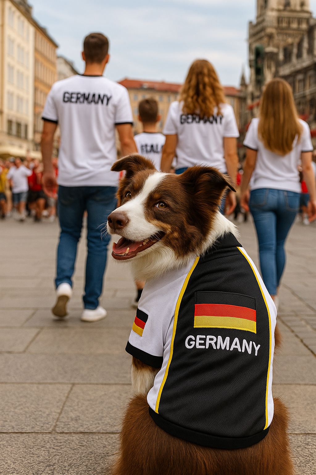 Parisian Pet 'Team Germany' - Jersey, Dog Sports Jersey for Soccer Fans, Germany Flag Dog Shirt for Dogs & Cats, Black