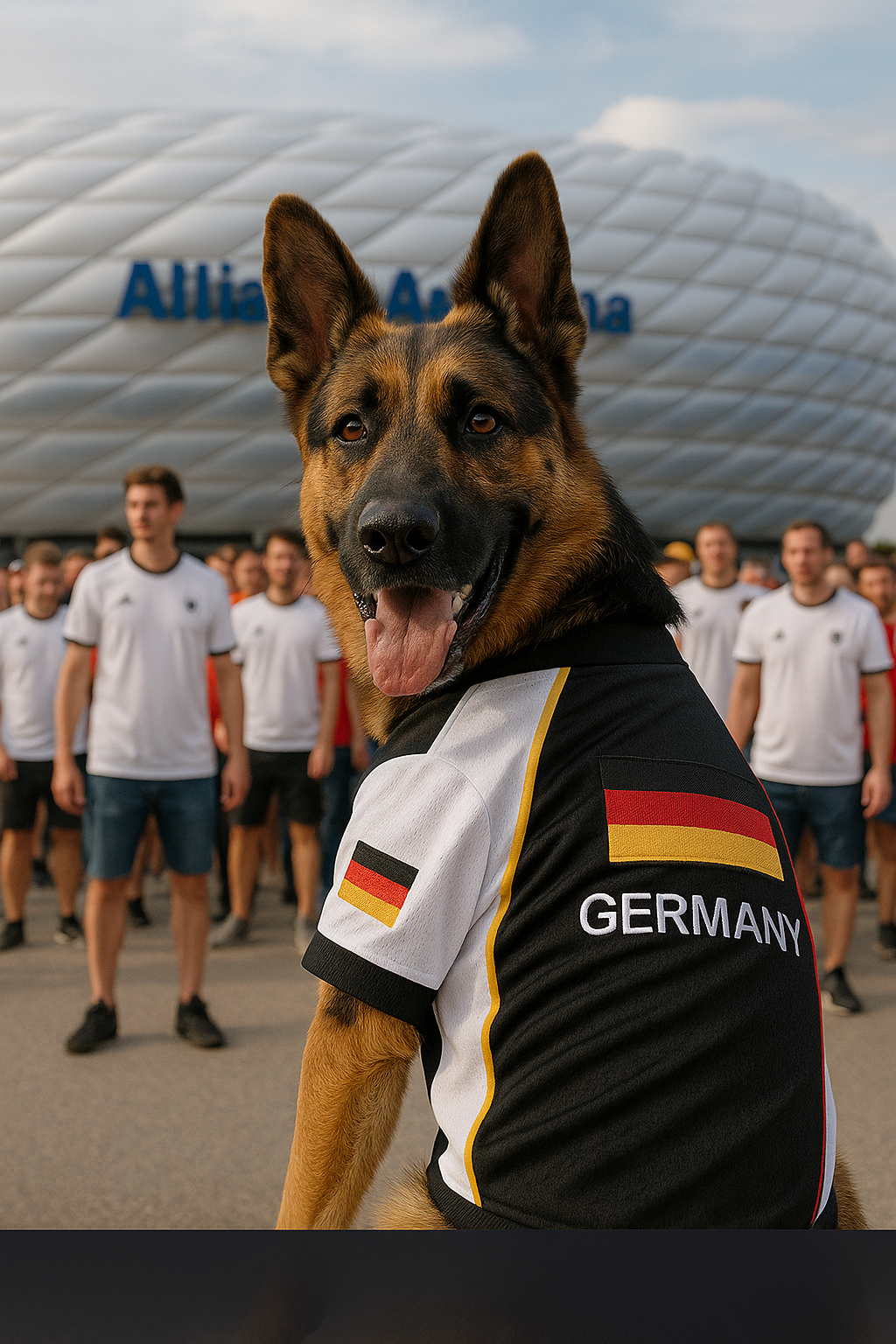 Parisian Pet 'Team Germany' - Jersey, Dog Sports Jersey for Soccer Fans, Germany Flag Dog Shirt for Dogs & Cats, Black