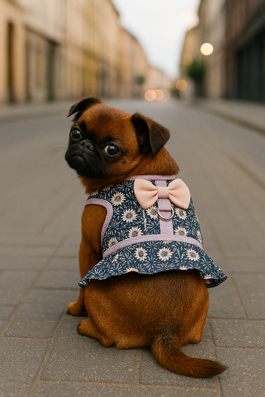 Parisian Pet 'Midnight Blossoms' for Dogs & Cats – Dark Blue with Flowers