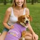 Parisian Pet 'Pampered Poochie' Luxury Dog Shirt – Trendy Embroidered Dog Apparel for Small Dogs & Cats, Purple