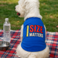 Parisian Pet 'Size Matters' Dog & Cat Shirt – Humorous Cotton T-Shirt, Stylish & Machine Washable Pet Clothing – Navy Blue