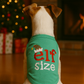 Parisian Pet Embroidered 'Elf Size Shirt' - Holiday Pet Apparel & Christmas Dog Clothes, Green