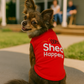 Parisian Pet 'Shed Happens' Funny Dog Shirt – Soft Cotton Slogan Pet Apparel for Dogs & Cats, Red