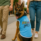 Parisian Pet 'Is It Friday Yet?' Embroidered Dog T-Shirt – Trendy Weekend Dog Apparel for Dogs & Cats, Light Blue