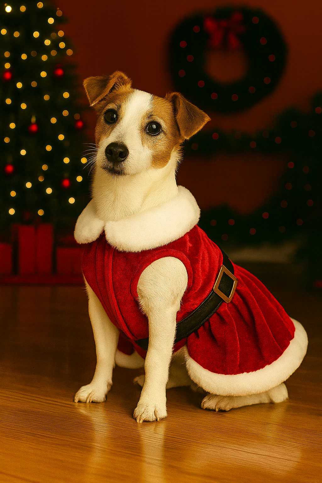 Parisian Pet - Dog Mrs Claus Suede Dress Small Parisian Pet - Dog Mrs Claus Suede Dress Small