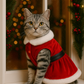 Parisian Pet 'Mrs. Claus Dress' Dog & Cat Shirt – Holiday Pet Dress, Perfect for Christmas – Red
