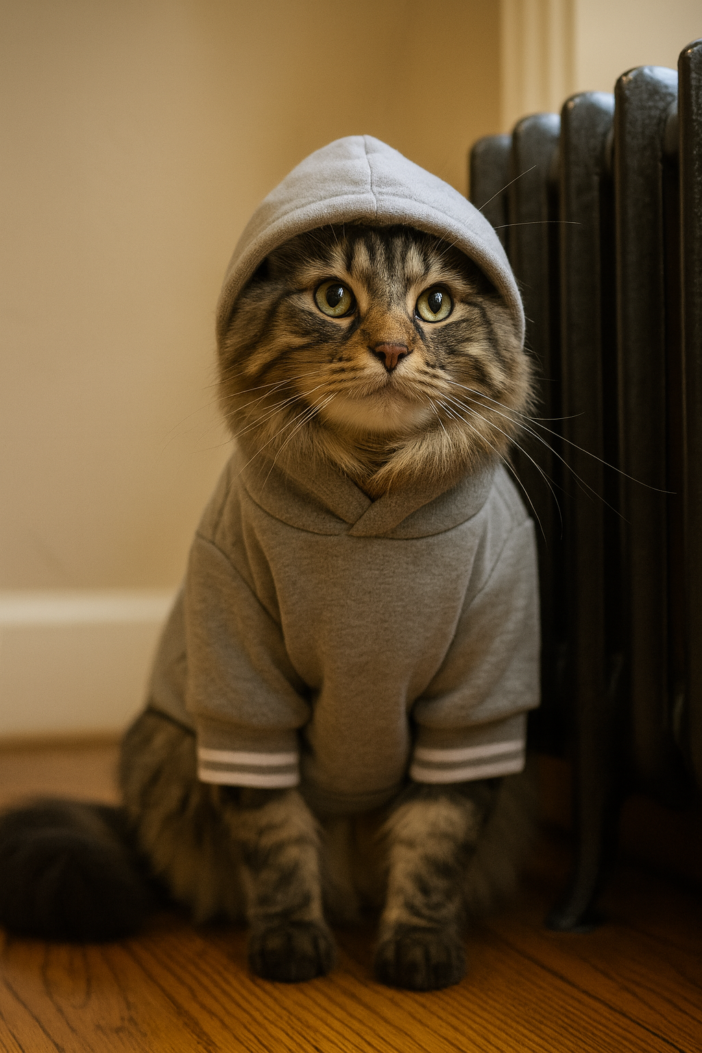 Parisian Pet 'Blessed Hoodie' in Gray - Trendy Pet Hoodie for Dogs & Cats, Perfect for Fall & Winter