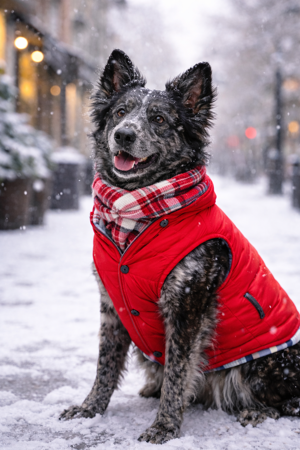 Parisian Pet 'Plaid Reversible Jacket' for Dogs & Cats, Stylish Pet Outerwear, Warm Winter Dog Jacket,-Valentine's Day