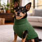 Parisian Pet 'Cable Knit Sweater' - Warm & Stylish Pet Sweater in Green for Dogs & Cats