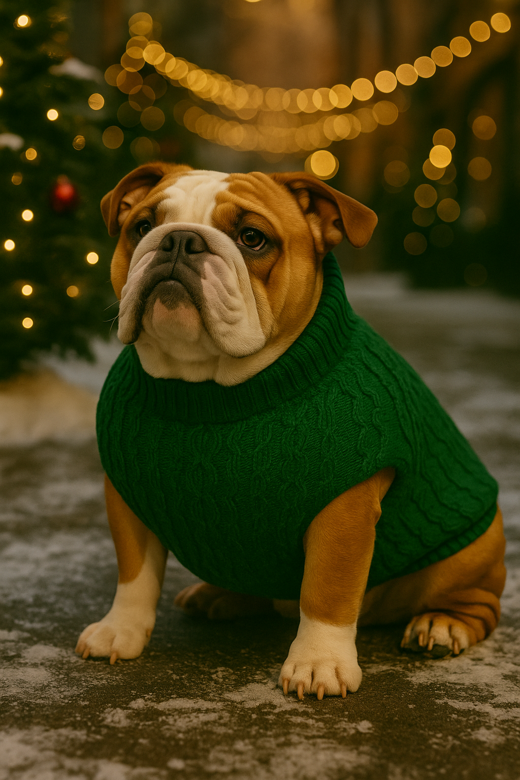 Parisian Pet 'Cable Knit Sweater' - Warm & Stylish Pet Sweater in Green for Dogs & Cats