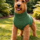 Parisian Pet 'Cable Knit Sweater' - Warm & Stylish Pet Sweater in Green for Dogs & Cats